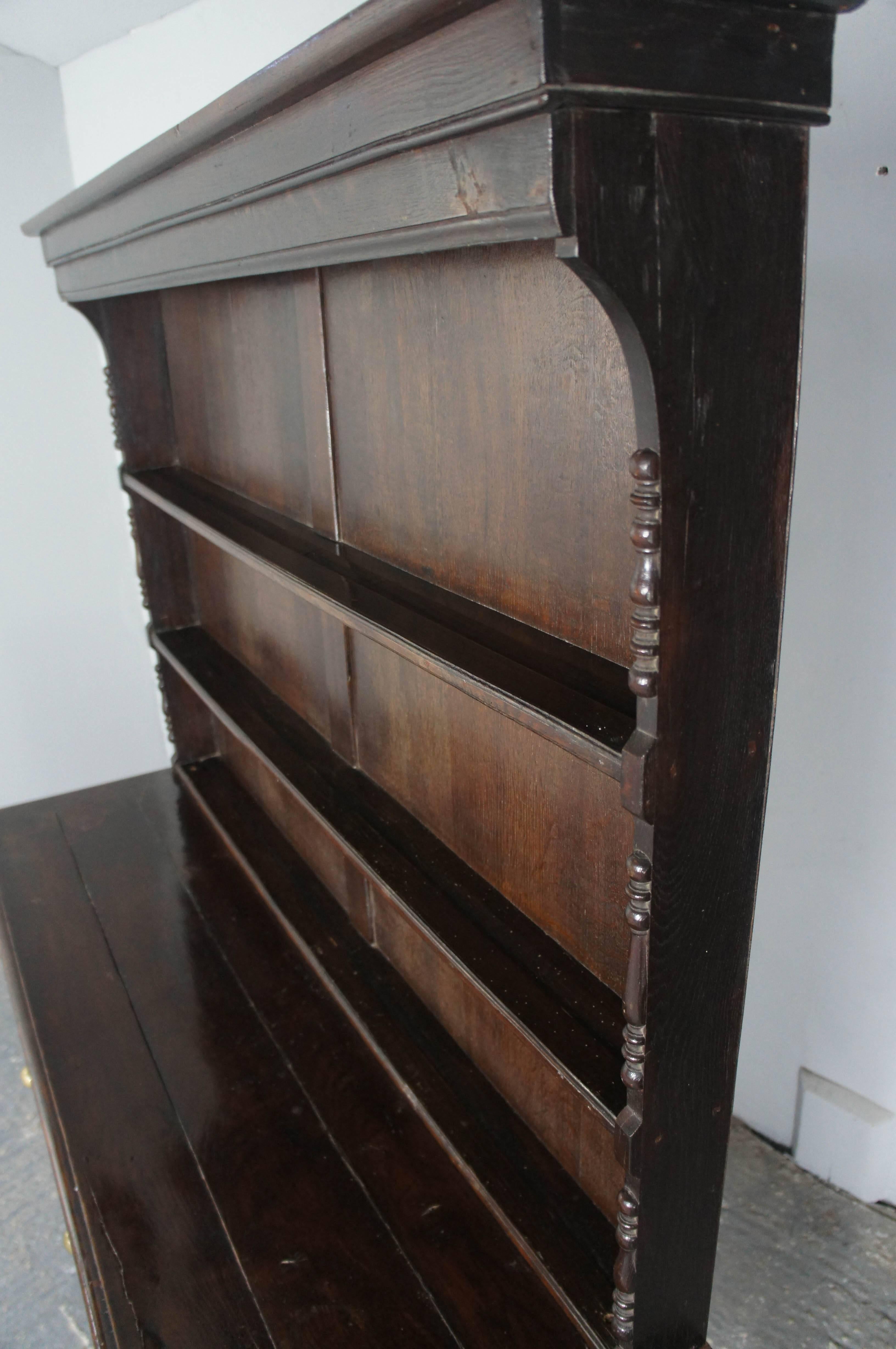 19th Century English Oak Carolean Style Dresser For Sale 2