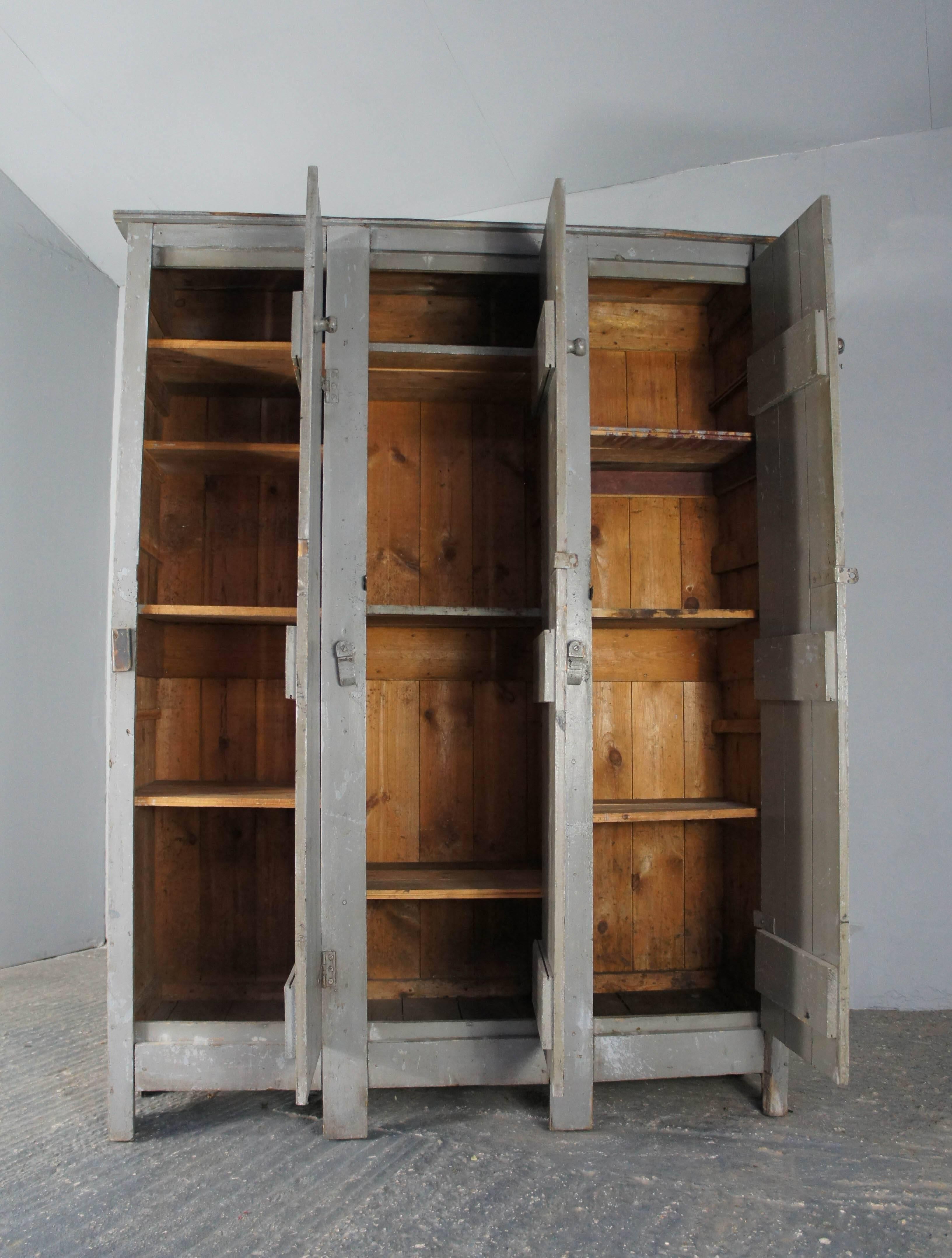 20th Century Vintage Industrial Grey Lockers In Excellent Condition In Culverthorpe, Lincs