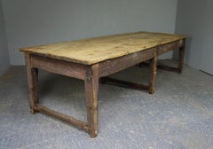 18th Century Georgian Large Scullery Prep Table in Original Paint and Pine Top