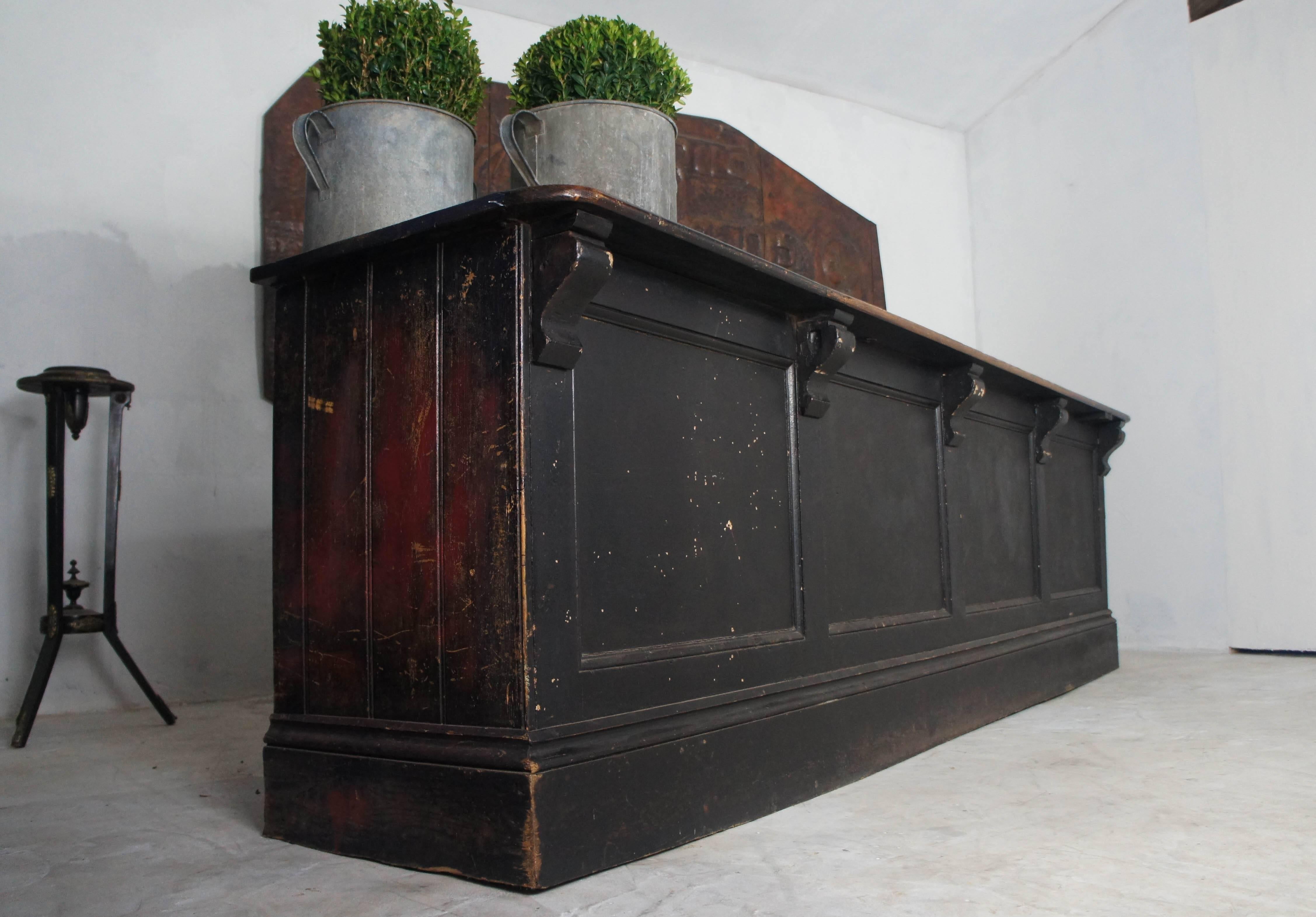 We were very lucky to find a pair of these Victorian pine shop counters. One sold previously and this one has just returned from a photo shoot in Ireland.
It is very hard to find such incredible and original shop counters in this condition, as they
