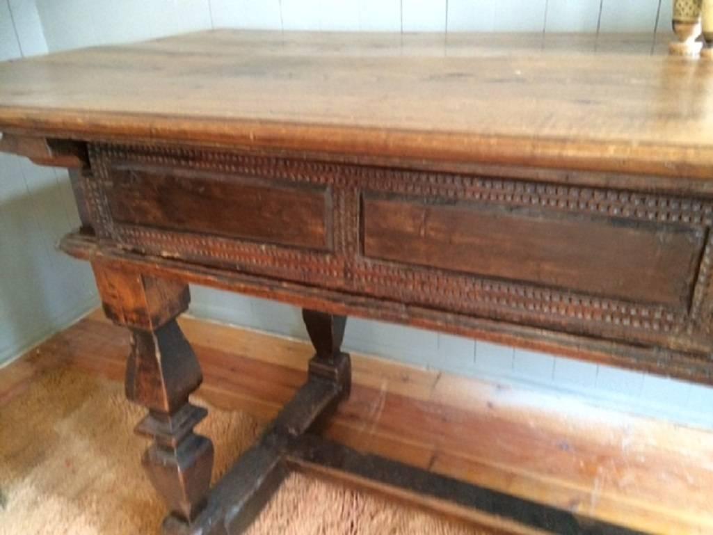 French 17th Century Epoque Louis XIV Walnut Table For Sale