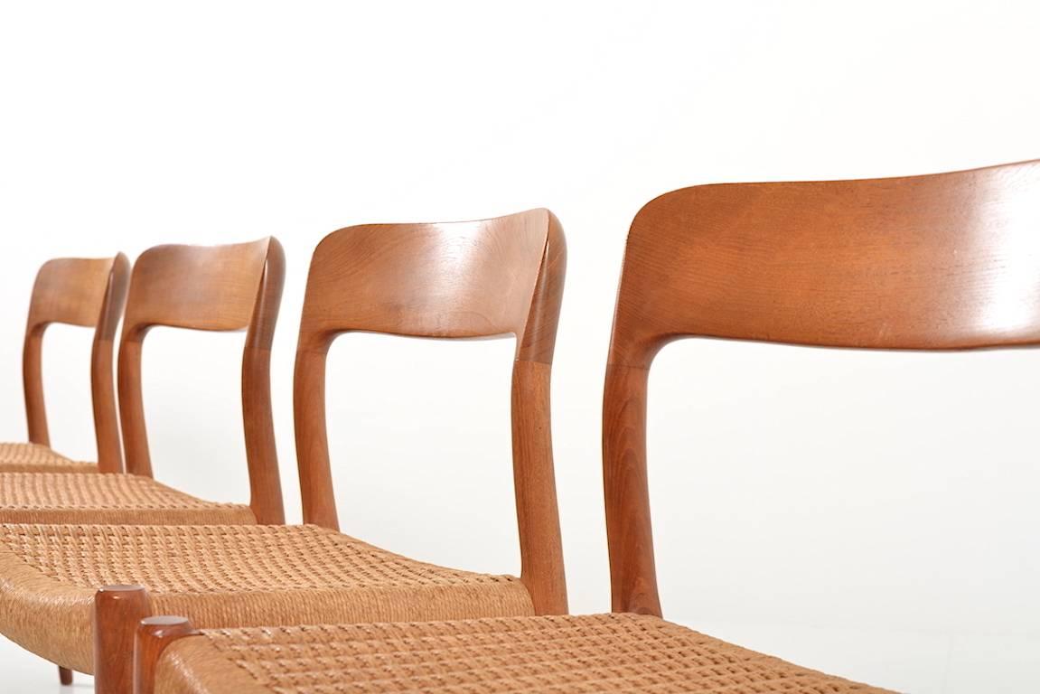 Danish Set of Four Dining Chairs by Niels O. Møller