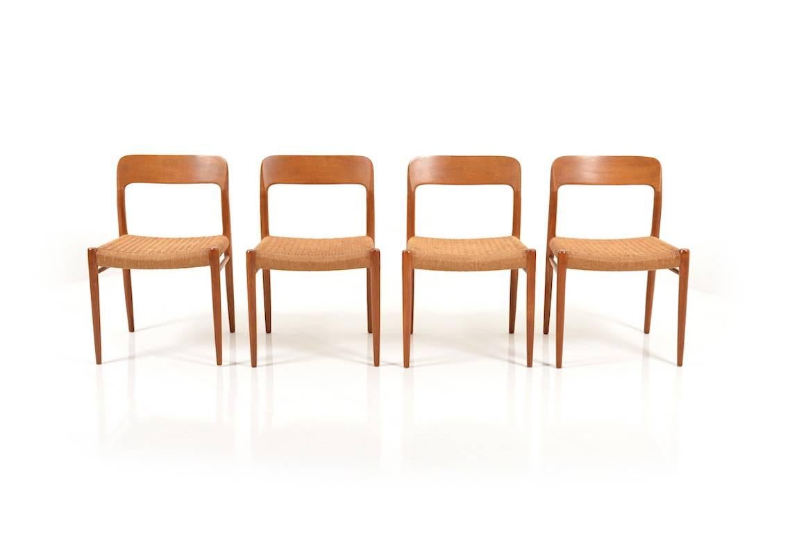 Set of Four Dining Chairs by Niels O. Møller In Good Condition In Handewitt, DE