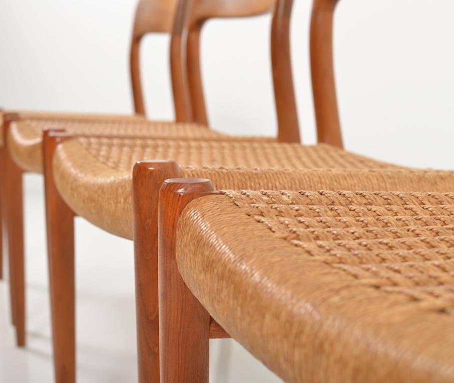 Papercord Set of Four Dining Chairs by Niels O. Møller