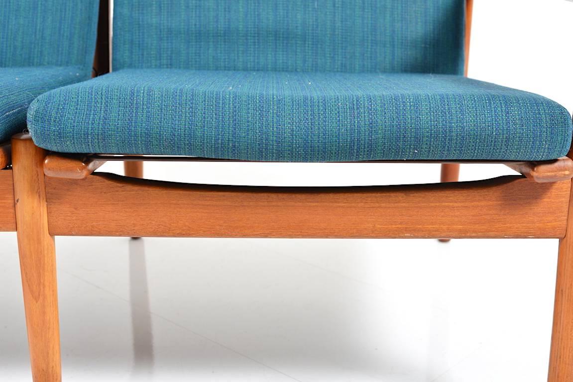 Danish Grete Jalk Three-Seat Sofa in Teak For Sale
