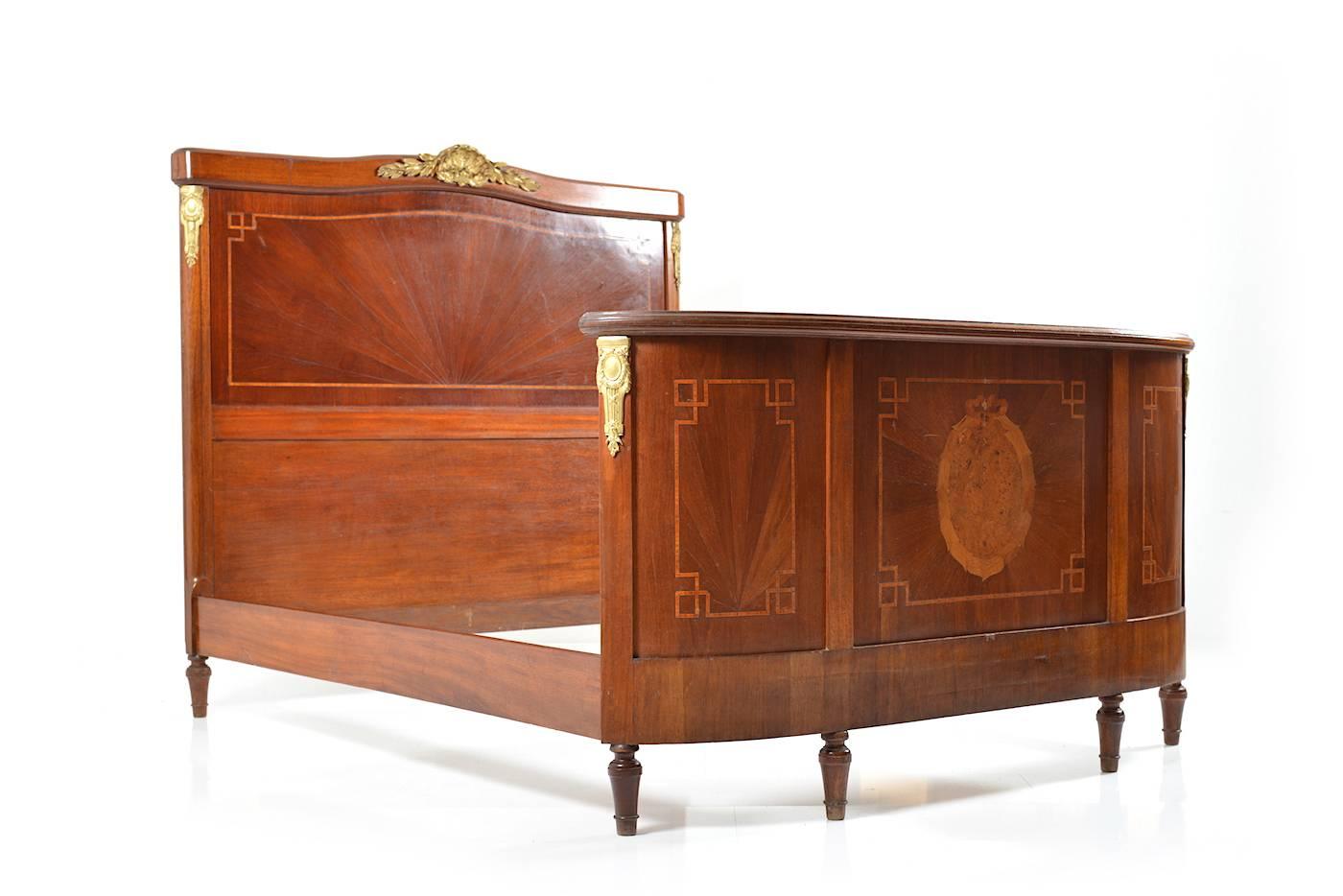 Mid-19th Century French 19th Century Louis Seize Bed, Gildet Bronze or Mahogany For Sale