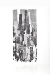 Textile Wall Panel by Otto Nielsen for Grautex Denmark, "Sky View" Handprinted