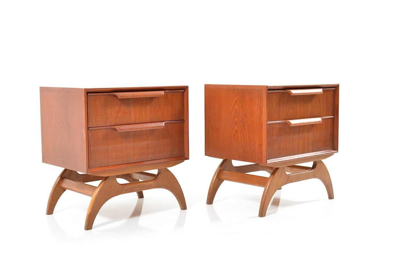 Scandinavian Modern Pair of Rare Danish Chest of Drawers in Teak and Oak, 1950s