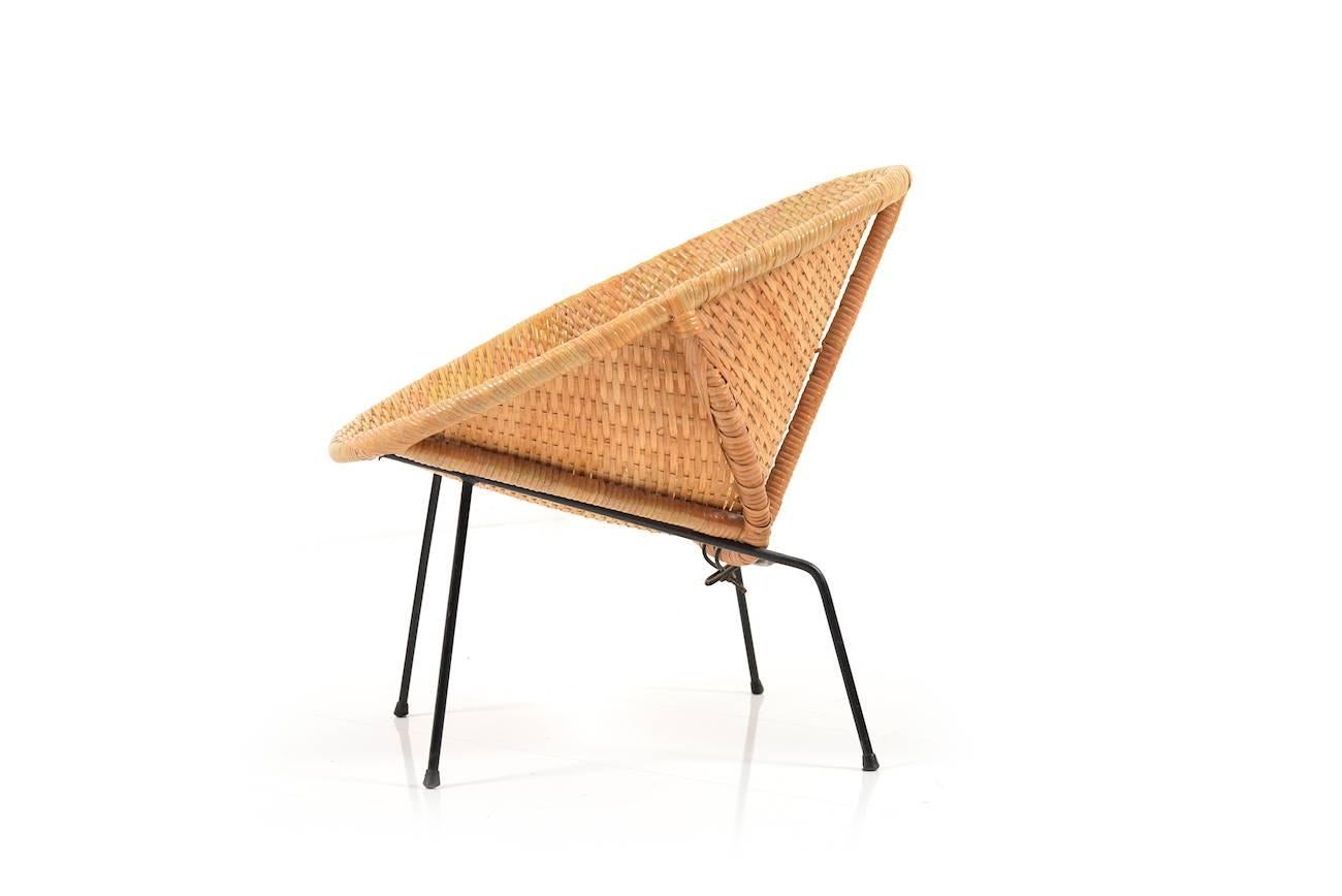 Scandinavian Modern Early Danish Basket Chair, 1940s