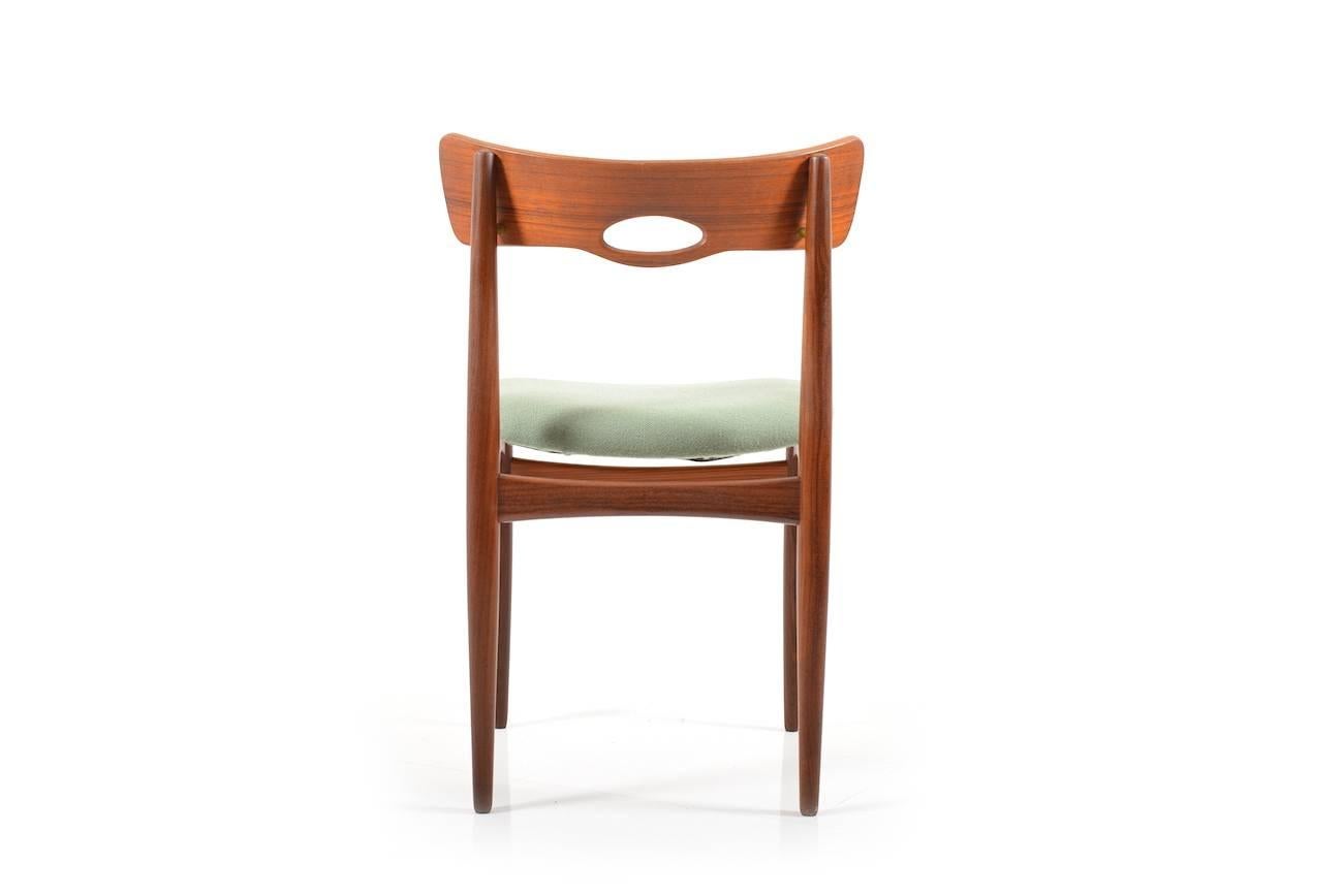 Scandinavian Modern Pair of Danish Rare Bramin Chairs in Teak, New Upholstery For Sale