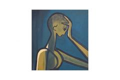 Oil Painting "Female Nude" Expressionism, 1960s, Unknown Artist