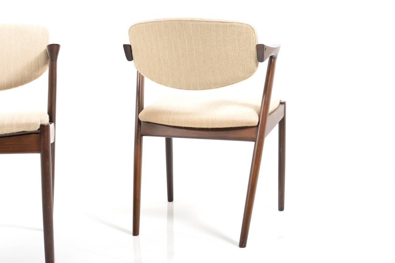 Set of Four of Mid-Century Oak Kai Kristiansen Dining Chairs Model #42 1