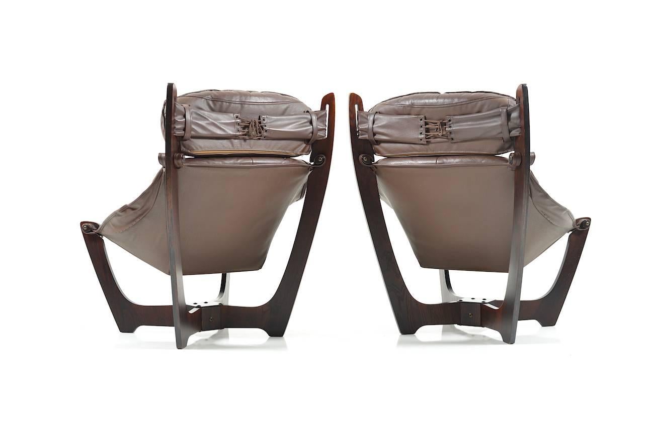 Norwegian Set of four Luna Lounge Chairs by Odd Knutsen, Hjellegjerde, Norway