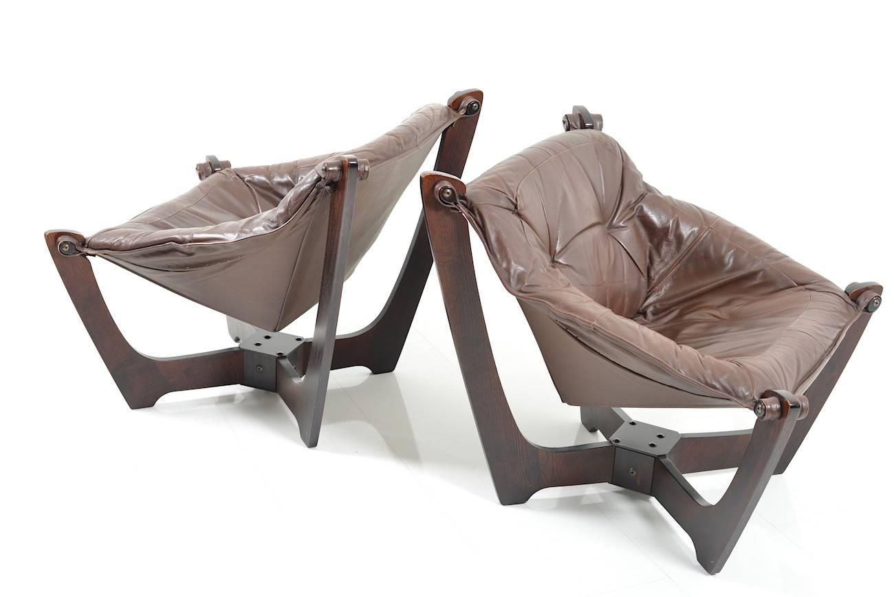 Set of four Luna Lounge Chairs by Odd Knutsen, Hjellegjerde, Norway 1