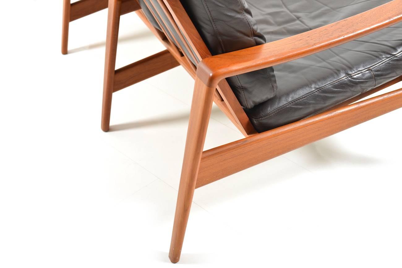 Mid-20th Century Mid Century Danish Teak Three-Seat Sofa by Arne Wahl Iversen for Komfort For Sale