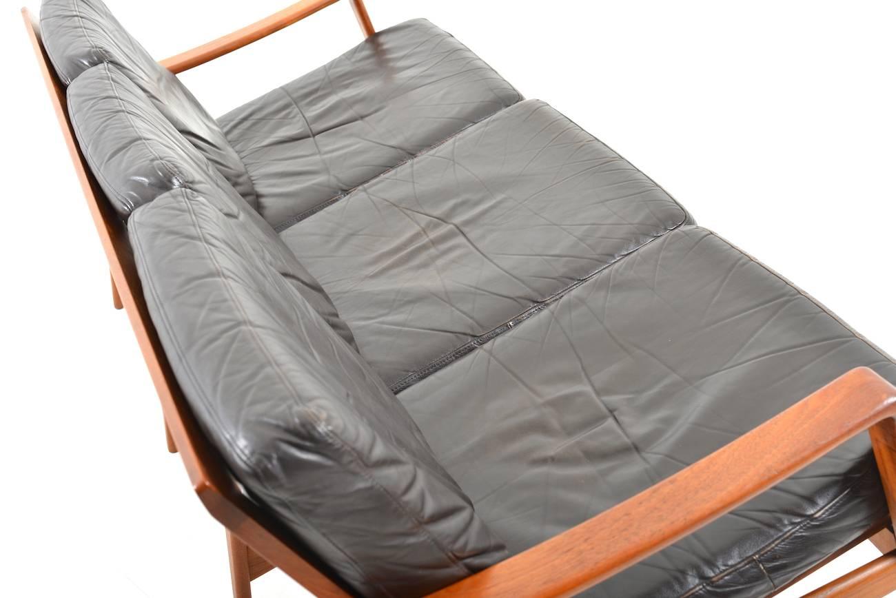 Mid Century Danish Teak Three-Seat Sofa by Arne Wahl Iversen for Komfort For Sale 1