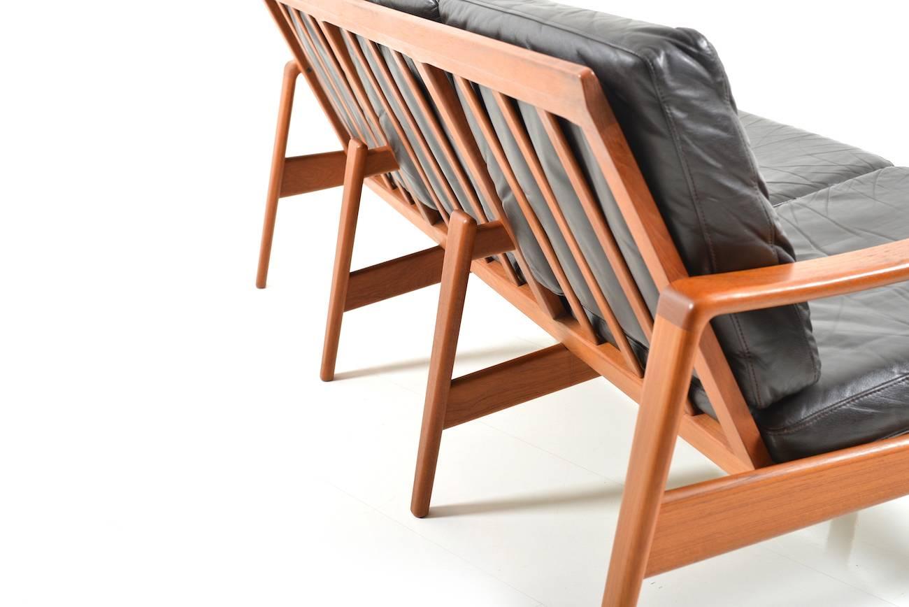 Mid Century Danish Teak Three-Seat Sofa by Arne Wahl Iversen for Komfort For Sale 2