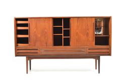 Mid-Century Fine Danish Highboard in Teak