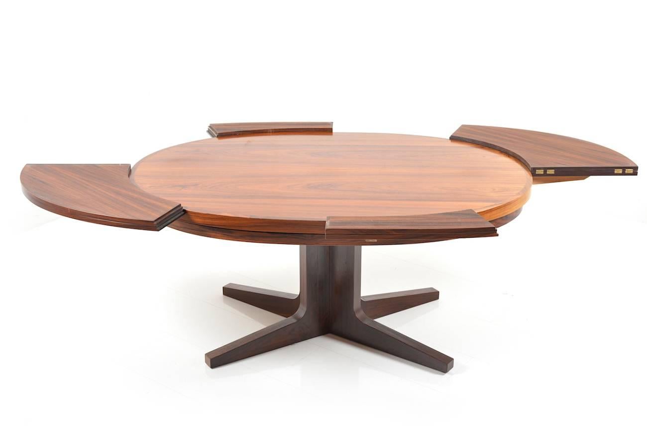 Danish Rare and fantastic Dyrlund Smith Flip Flap Dining Table in Rosewood, 1960s For Sale
