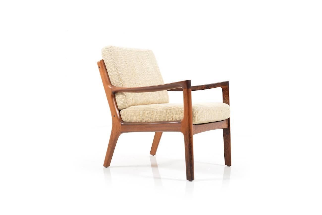 Danish Rare Senator Easy Chair in Rosewood by Ole Wanscher