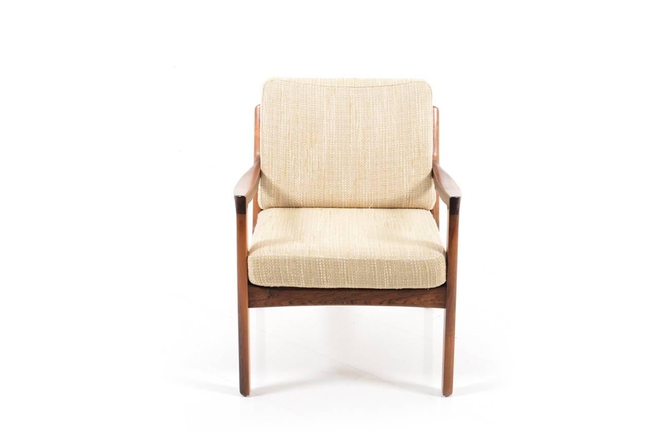 Rare Senator Easy Chair in Rosewood by Ole Wanscher In Good Condition In Handewitt, DE
