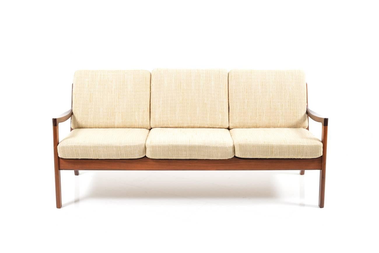 Scandinavian Modern Rare Senator Three-Seat Sofa in Rosewood by Ole Wanscher