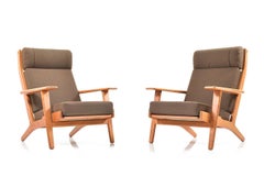 GE-290 / Pair of Highback Lounge Chairs in Teak by Hans J. Wegner