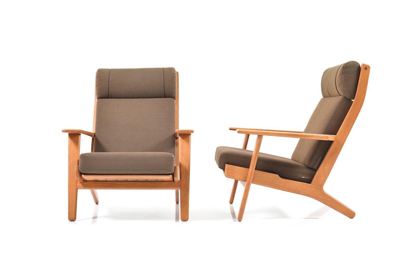 Danish GE-290 / Pair of Highback Lounge Chairs in Teak by Hans J. Wegner For Sale