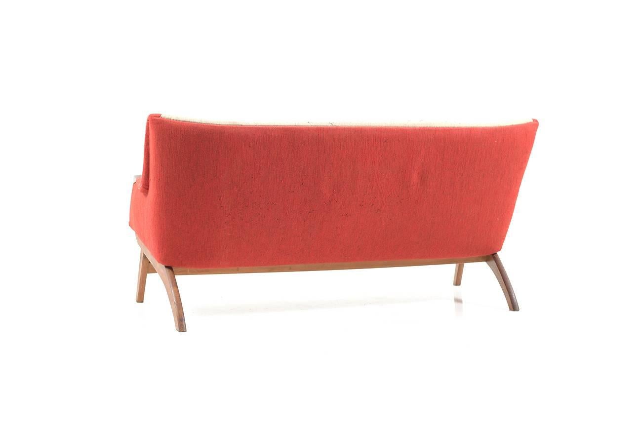 Scandinavian Modern Early and Rare Danish 2.5-Seat Sofa, 1950s For Sale