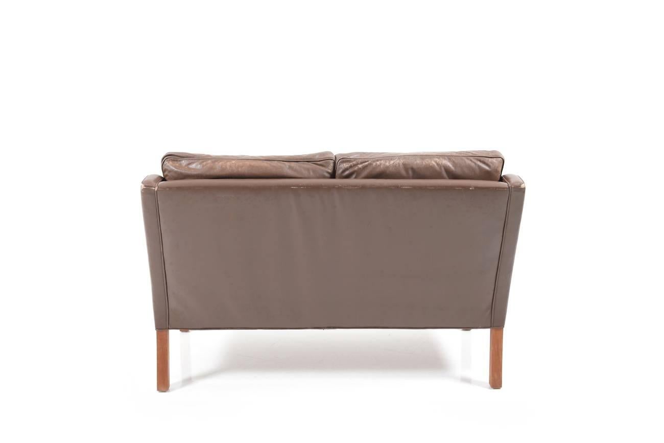 Leather Sofa 2208 by Børge Mogensen In Good Condition For Sale In Handewitt, DE