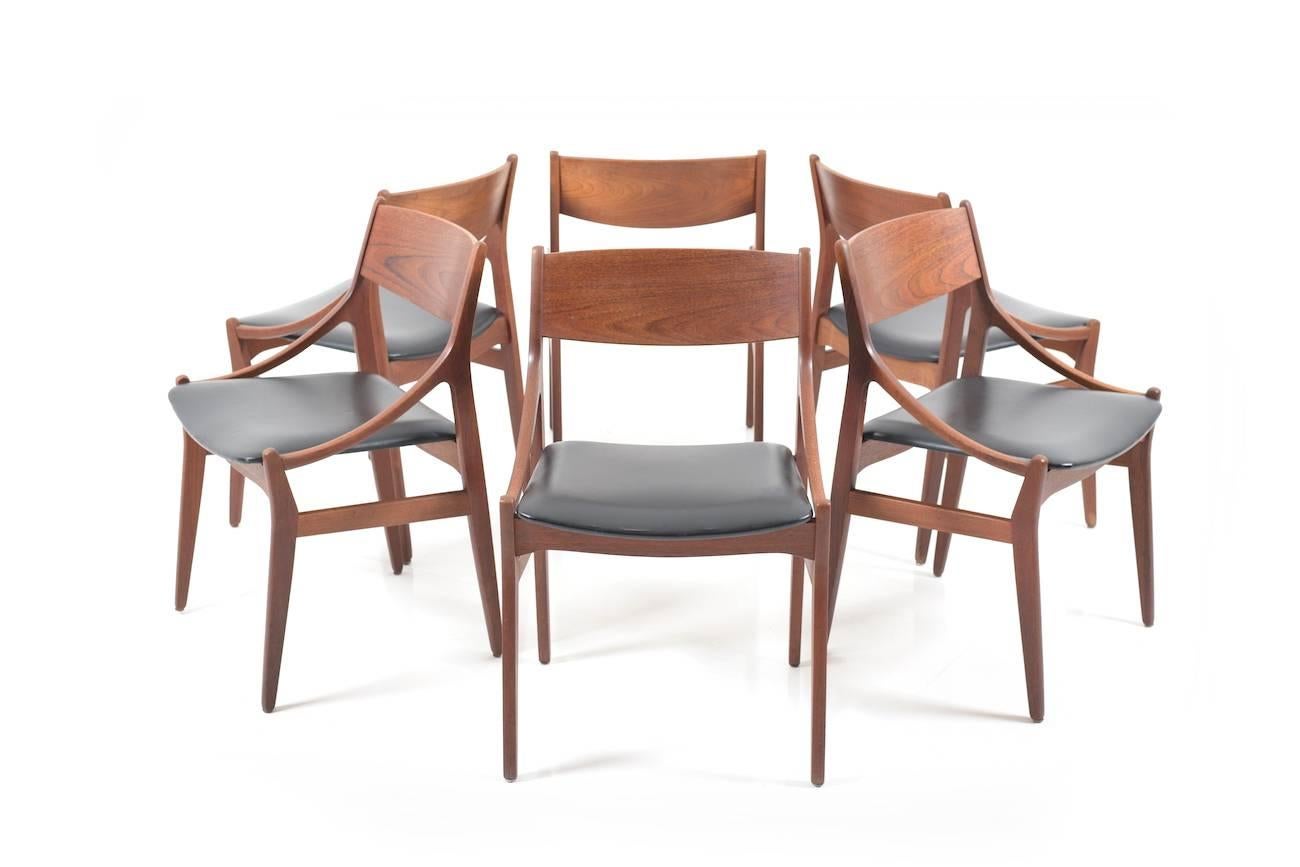 Danish Set of Six Dining Chairs by H. Vestervig Eriksen