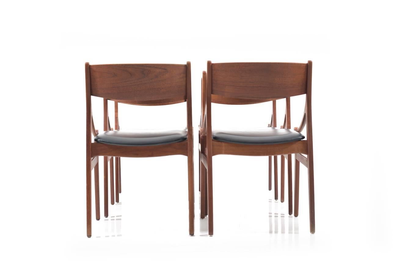 Teak Set of Six Dining Chairs by H. Vestervig Eriksen