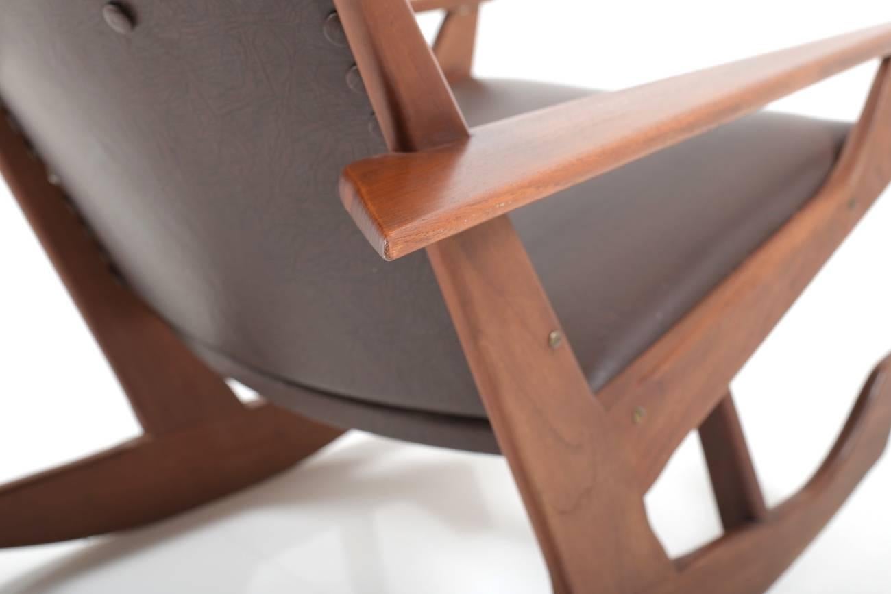 Rare Georg Jensen Rocking Chair in Solid Teak For Sale 2