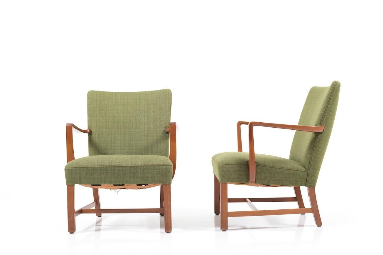 Scandinavian Modern Set of Early Danish Lounge Chairs Probably by Jacob Kjaer, 1930s-1940s