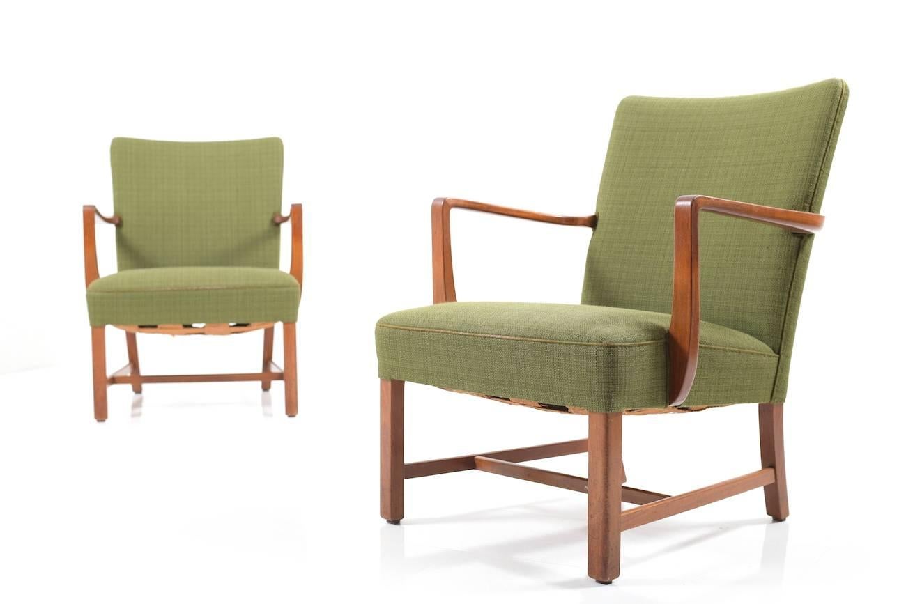 Mid-20th Century Set of Early Danish Lounge Chairs Probably by Jacob Kjaer, 1930s-1940s