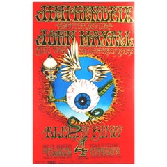 Rick Griffin Jimi Hendrix and the Flying Eyeball Poster, 2nd Print, Framed