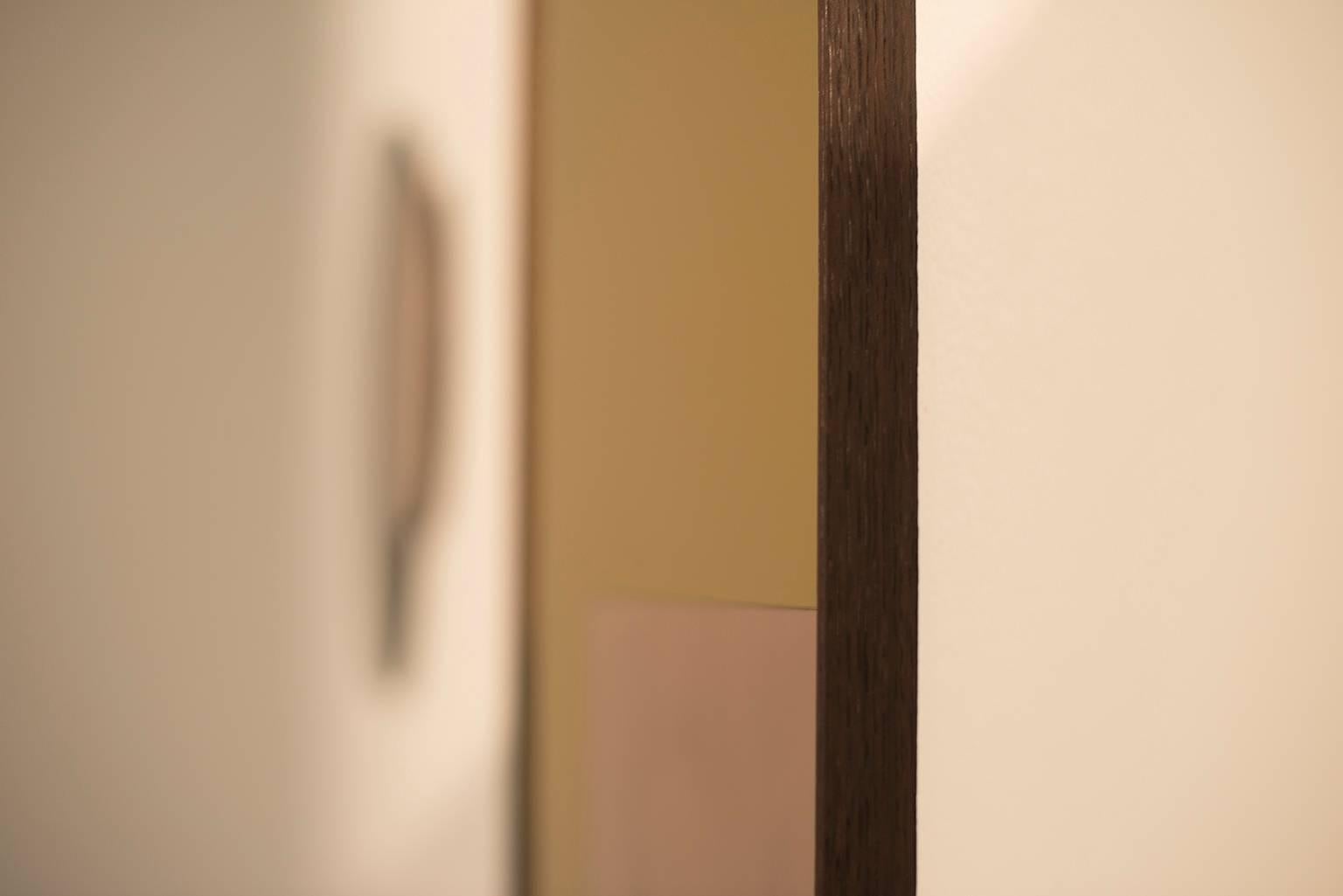 American 'Constructivist Mirror Series - Rectangle' Modern Wall Mirror in Polished Copper For Sale
