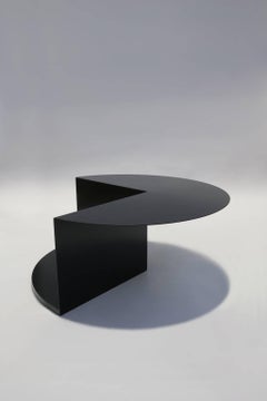 'Cantilever' Minimalist Coffee Table in Coated Steel, Customizable Color