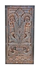 Antique 1920s Art Deco Style Cast Iron Building Facade Panel