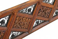 19th Century Oak and Wrought Iron Ornamental Potter Palmer Staircase Fragment