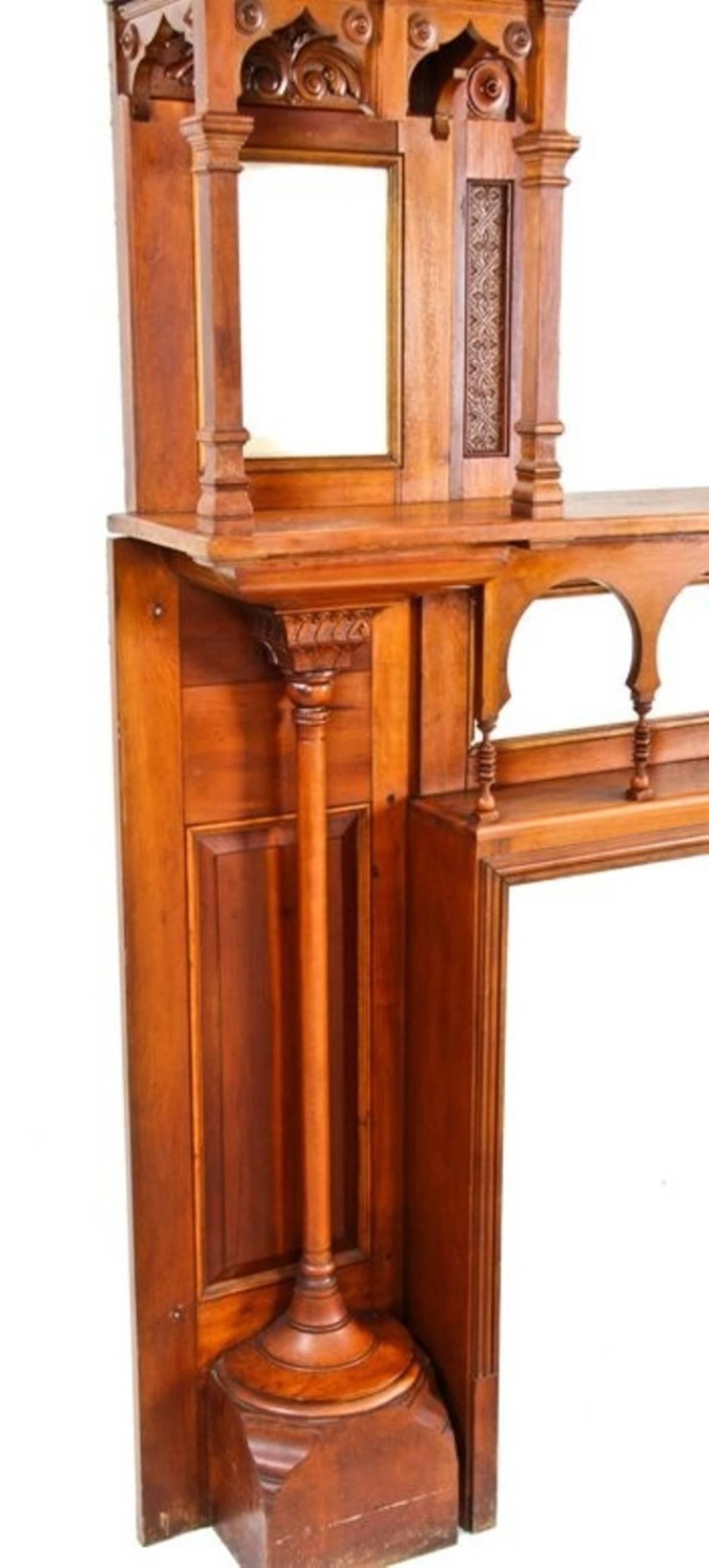 American 19th Century Cherry Wood Interior Mantel from the Cook Mansion