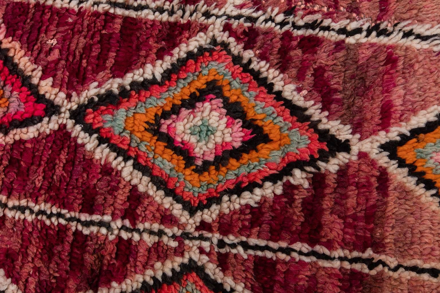Wool Vintage Moroccan Boujad Rug