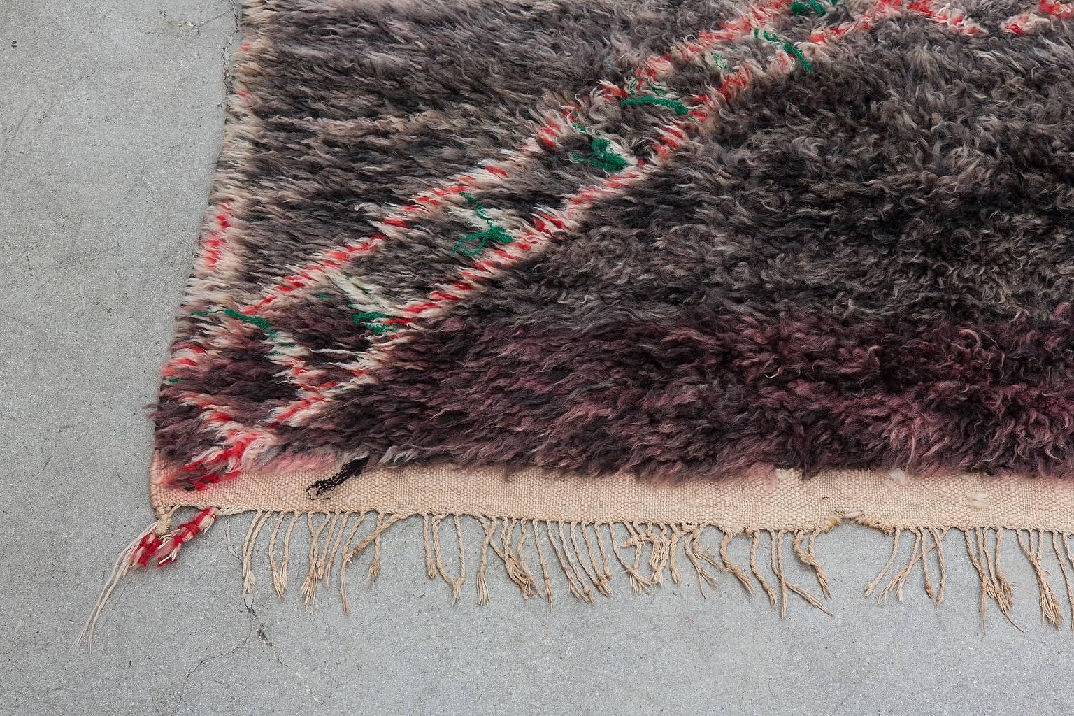 Hand-Knotted Vintage Beni M'rirt Moroccan Rug For Sale