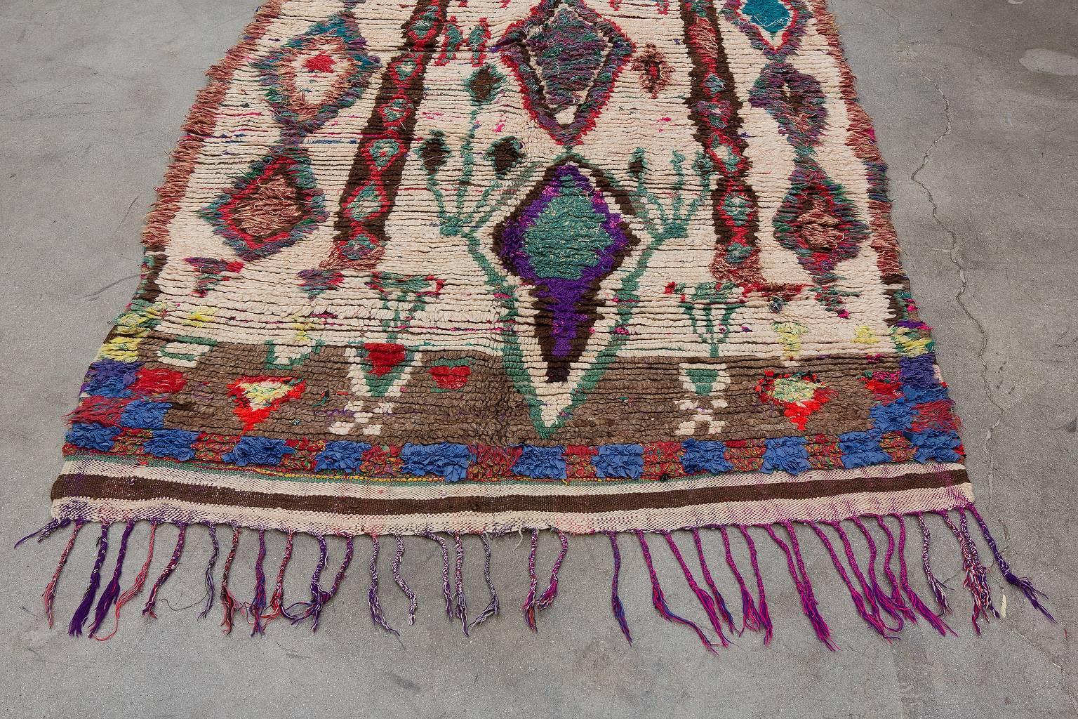 Hand-Knotted Vintage Moroccan Azilal Rug For Sale