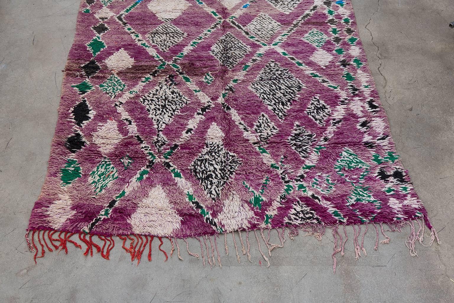 Tribal Vintage Moroccan Boujad Rug For Sale