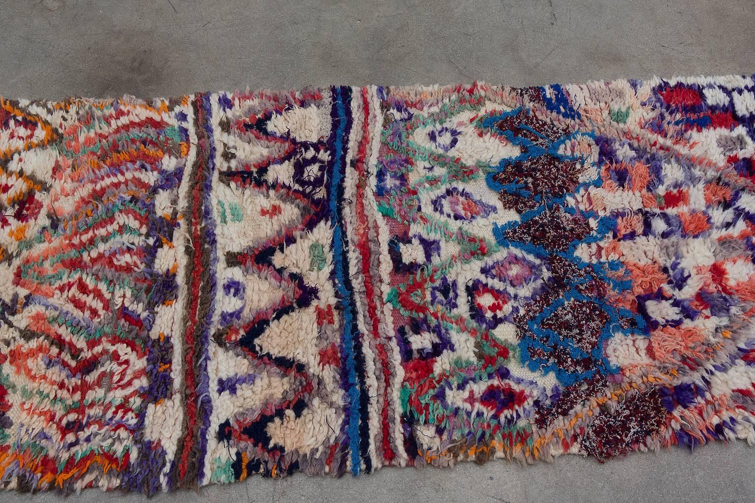 Hand-Knotted Vintage Moroccan Ait Bou Ichaouen Talsint Runner Rug