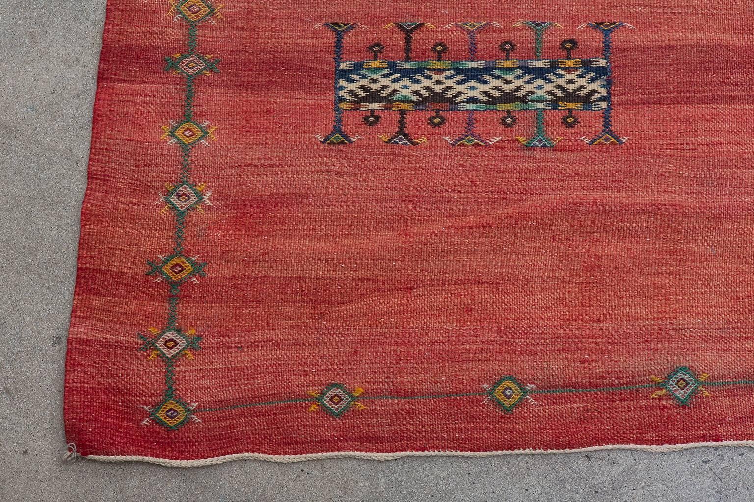 Hand-Woven Akhnif Ait Ouaouzguite Vintage Moroccan Rug, Large For Sale