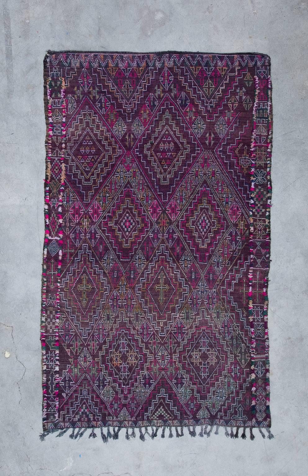 Vintage Moroccan Beni M'Guild Rug, Purple For Sale 2