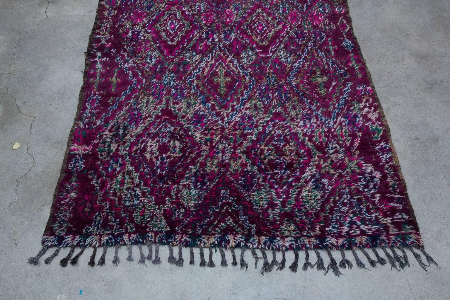 Vintage Moroccan Beni M'Guild Rug, Purple For Sale 1