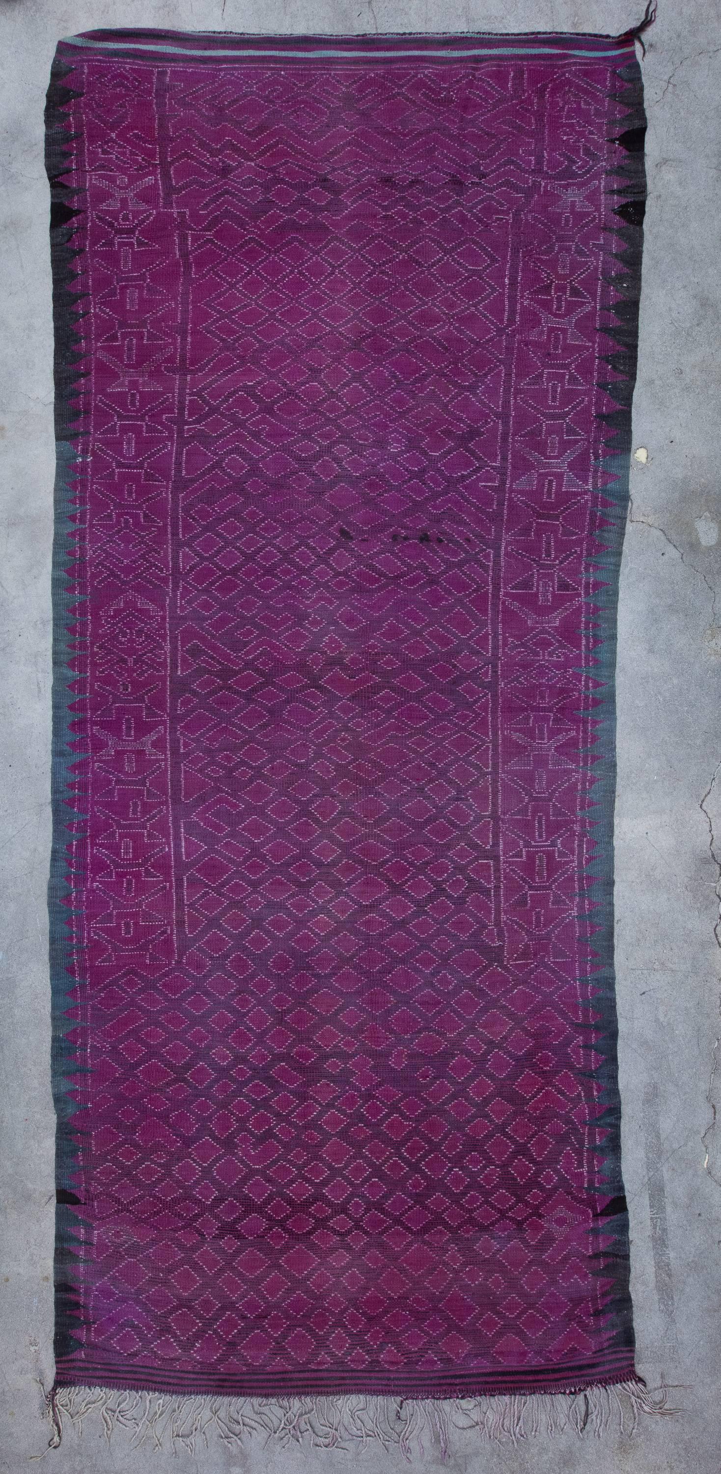Vintage Moroccan Talsint Rug, Black and Purple For Sale 3